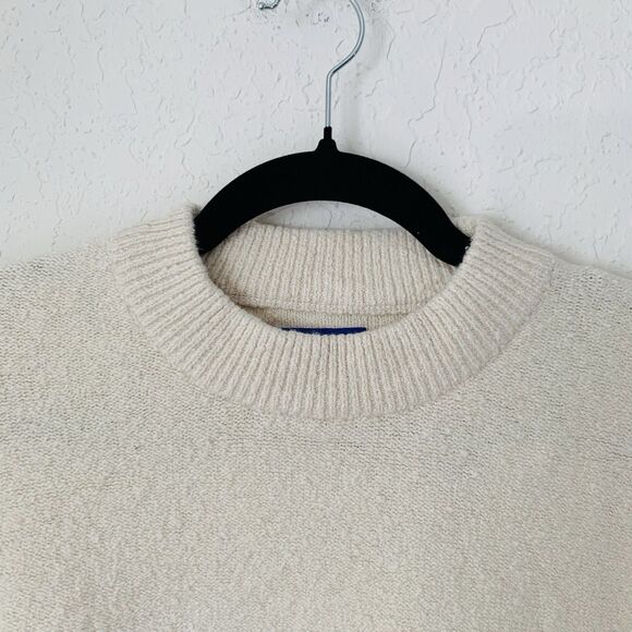 NWT Jack & Jones JORNOHO Knit Sweater Men S Moonbeam Cream Crewneck Quiet Luxury - Picture 3 of 8